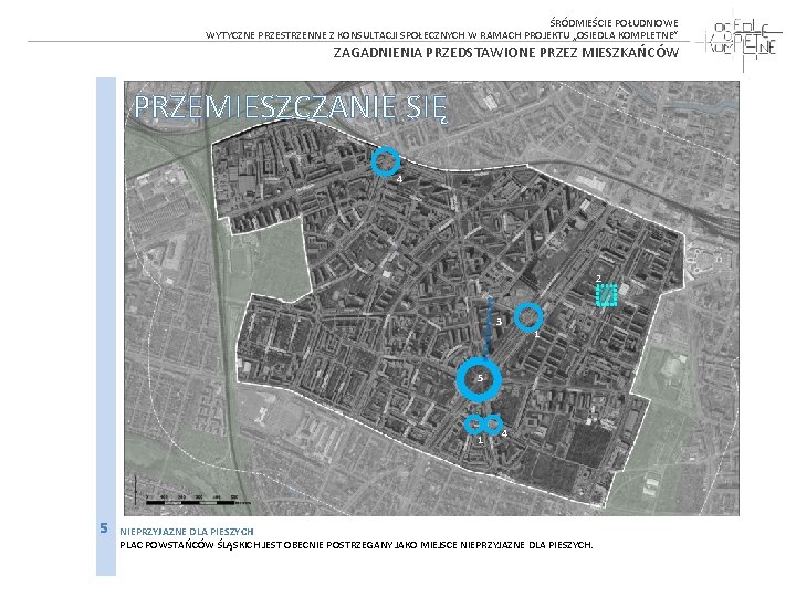  ŚRÓDMIEŚCIE POŁUDNIOWE WYTYCZNE PRZESTRZENNE Z KONSULTACJI SPOŁECZNYCH W RAMACH PROJEKTU „OSIEDLA KOMPLETNE” ZAGADNIENIA