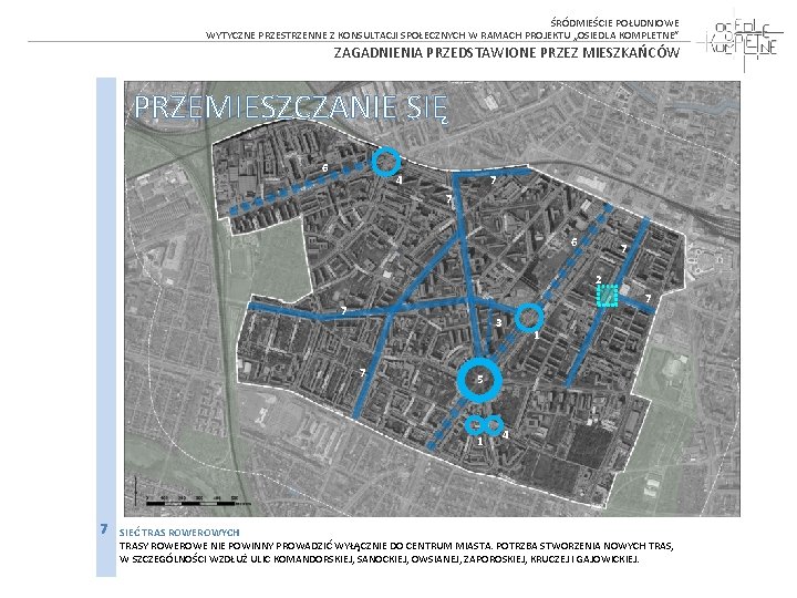  ŚRÓDMIEŚCIE POŁUDNIOWE WYTYCZNE PRZESTRZENNE Z KONSULTACJI SPOŁECZNYCH W RAMACH PROJEKTU „OSIEDLA KOMPLETNE” ZAGADNIENIA