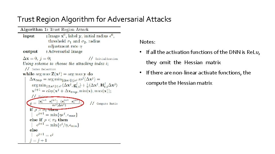 Trust Region Algorithm for Adversarial Attacks Notes: • If all the activation functions of Trust Region Algorithm for Adversarial Attacks Notes: • If all the activation functions of