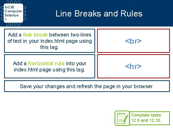 Line Breaks and Rules Add a link break between two lines of text in Line Breaks and Rules Add a link break between two lines of text in