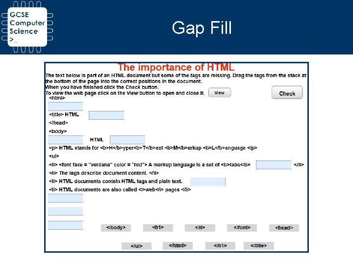 Gap Fill Gap Fill