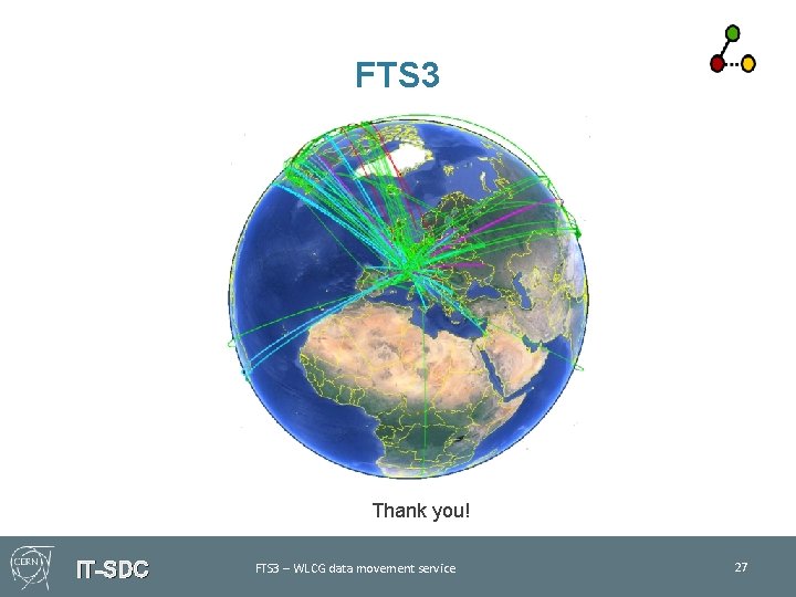 FTS 3 Thank you! IT-SDC FTS 3 – WLCG data movement service 27 