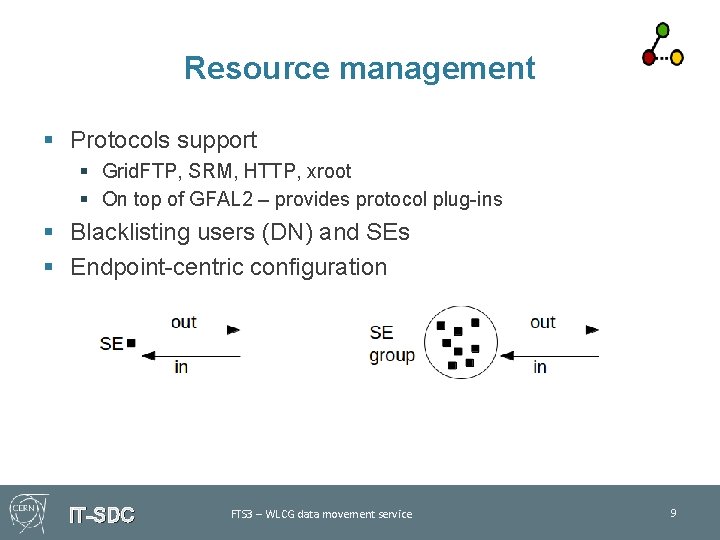 Resource management § Protocols support § Grid. FTP, SRM, HTTP, xroot § On top