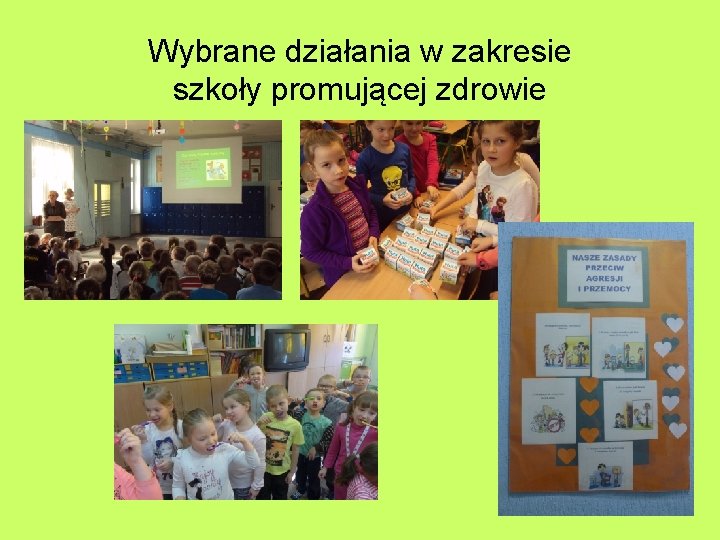 Wybrane działania w zakresie szkoły promującej zdrowie 