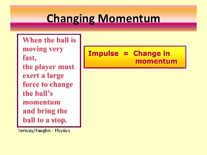 Changing Momentum Serway/Faughn - Physics 
