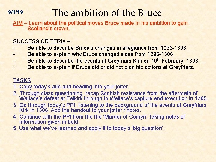9/1/19 The ambition of the Bruce AIM – Learn about the political moves Bruce
