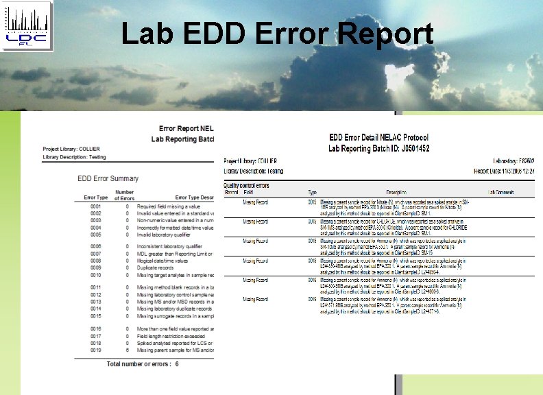 Lab EDD Error Report 