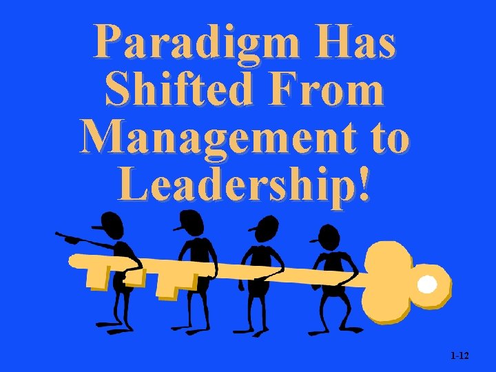 Paradigm Has Shifted From Management to Leadership! 1 -12 