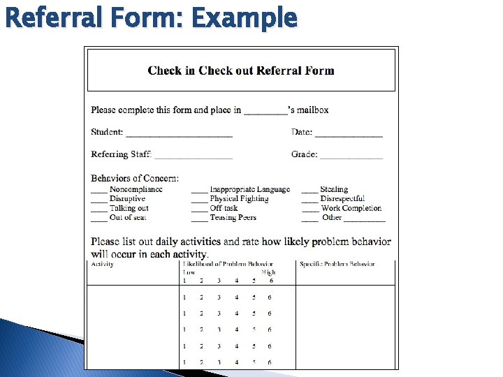 Referral Form: Example 