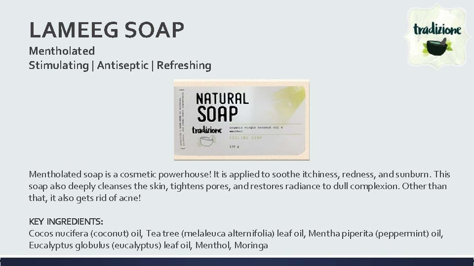 LAMEEG SOAP Mentholated Stimulating | Antiseptic | Refreshing Mentholated soap is a cosmetic powerhouse!