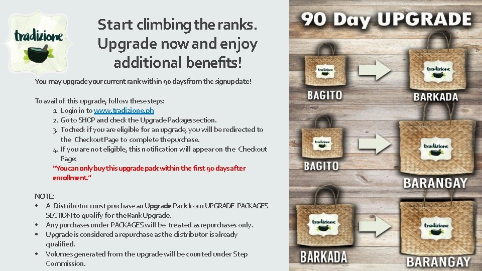 Start climbing the ranks. Upgrade now and enjoy additional benefits! You may upgrade your