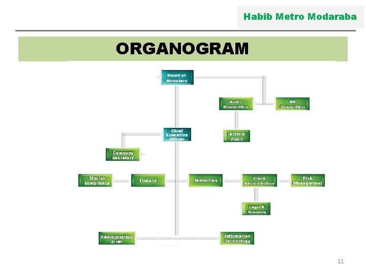 Habib Metro Modaraba ORGANOGRAM 11 