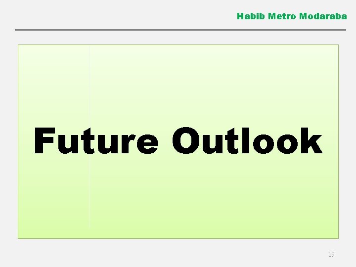 Habib Metro Modaraba Future Outlook 19 