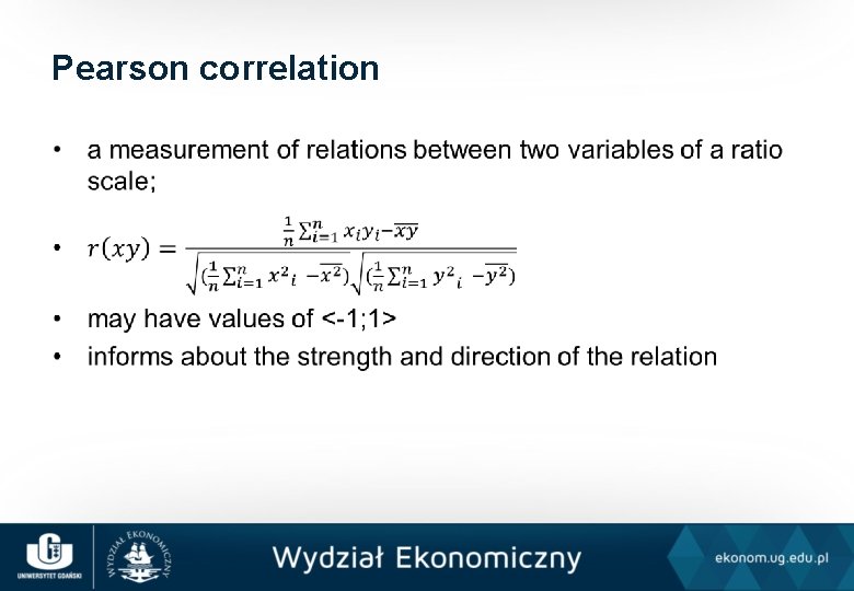 Pearson correlation • 