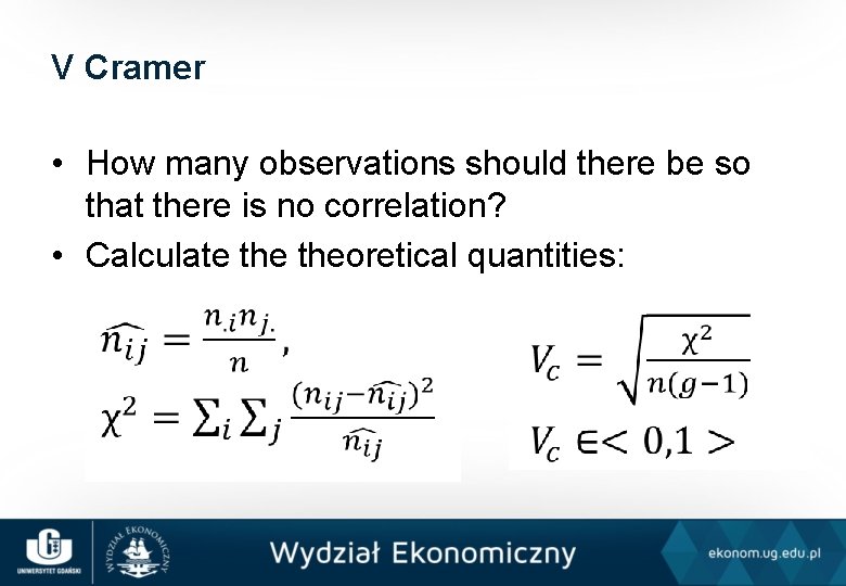 V Cramer • How many observations should there be so that there is no