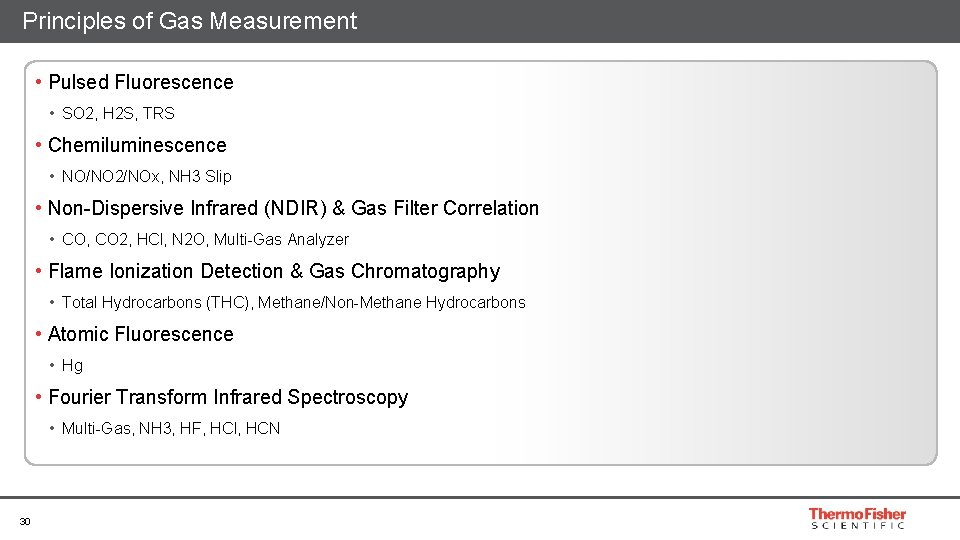 Principles of Gas Measurement • Pulsed Fluorescence • SO 2, H 2 S, TRS