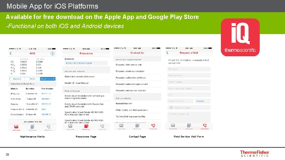 Mobile App for i. OS Platforms Available for free download on the Apple App