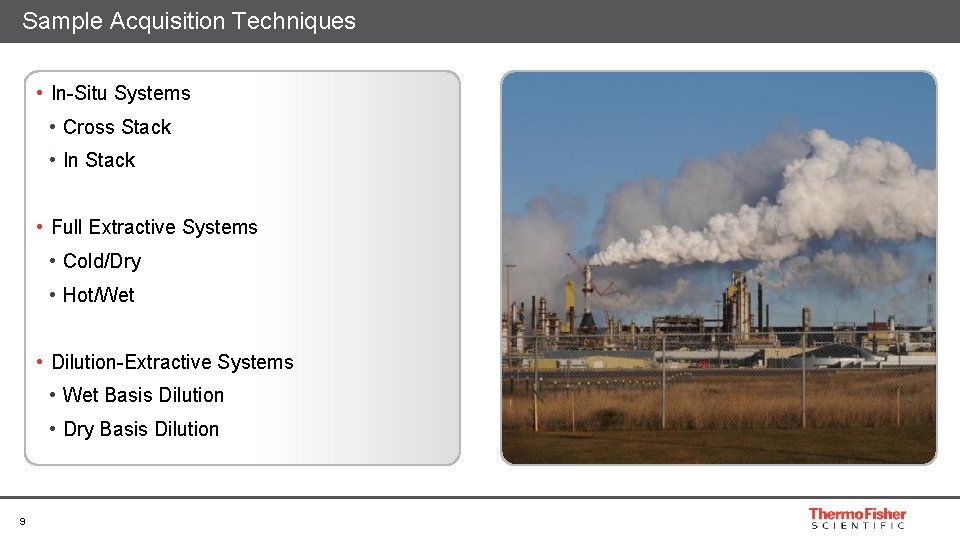 Sample Acquisition Techniques • In-Situ Systems • Cross Stack • In Stack • Full