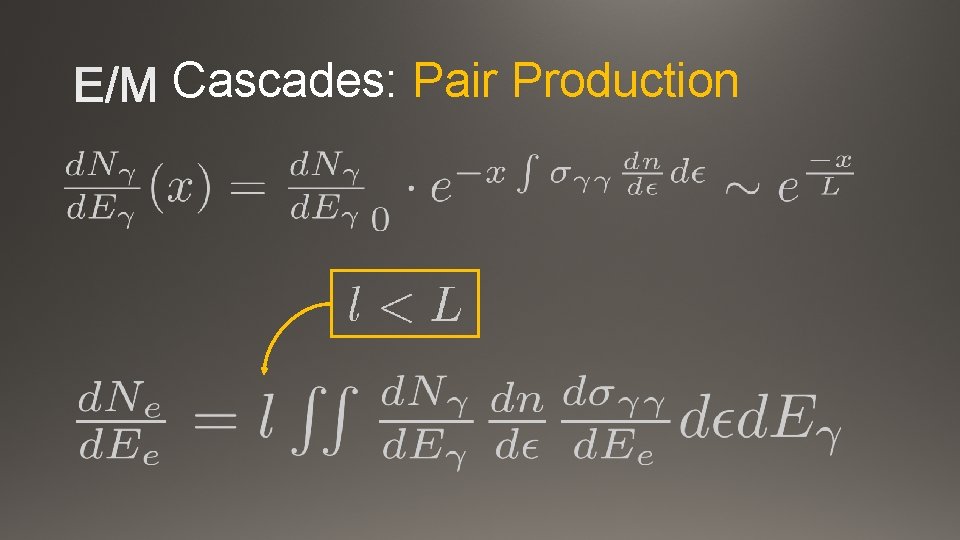 Cascades: Pair Production 