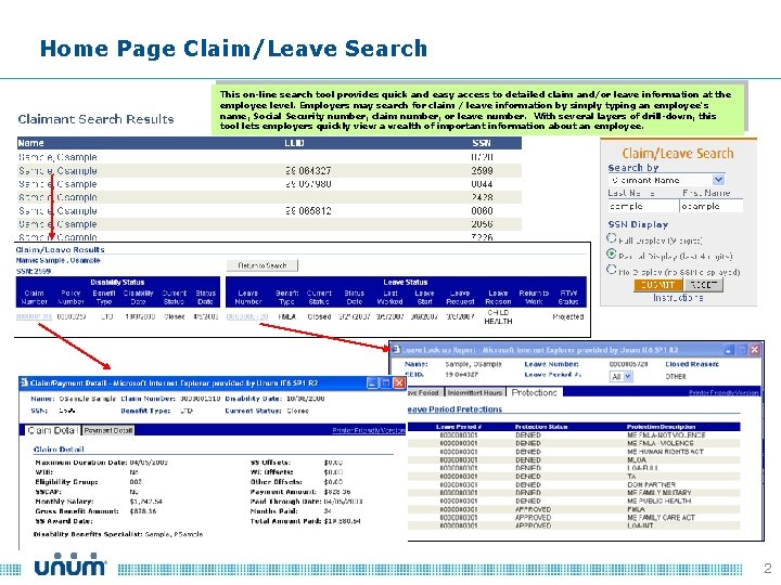 Home Page Claim/Leave Search This on-line search tool provides quick and easy access to