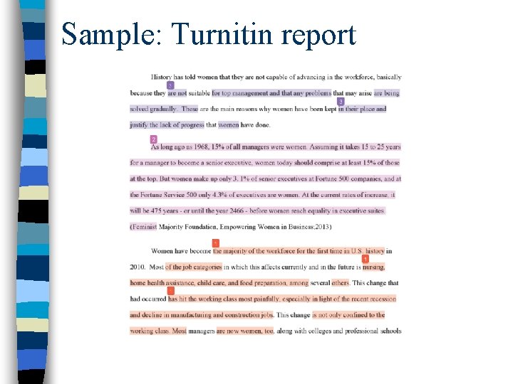 Sample: Turnitin report 