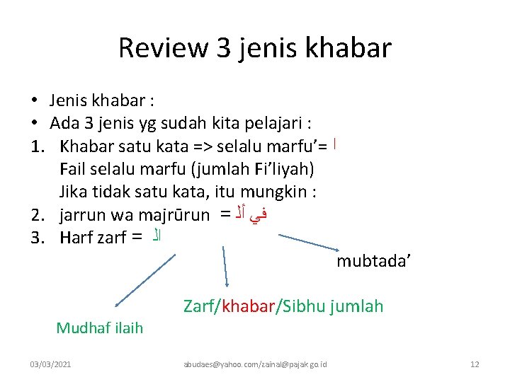 Review 3 jenis khabar • Jenis khabar : • Ada 3 jenis yg sudah