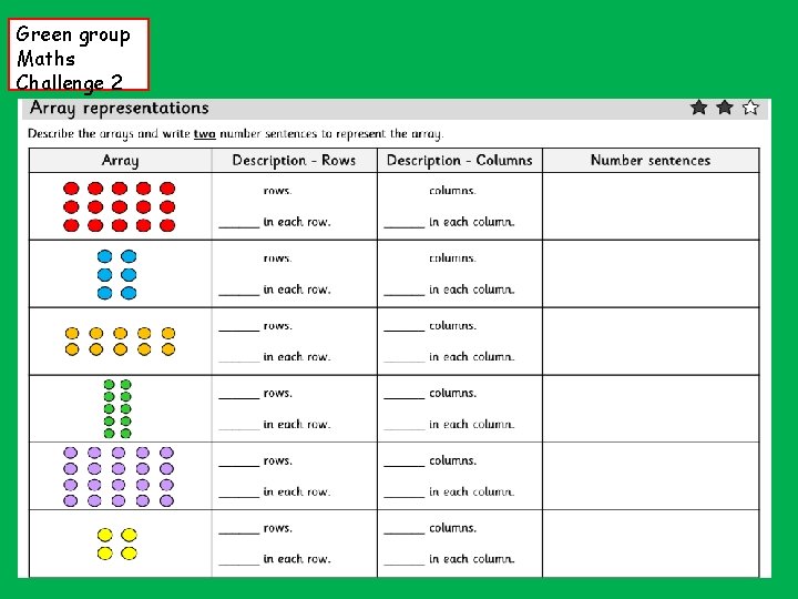 Green group Maths Challenge 2 