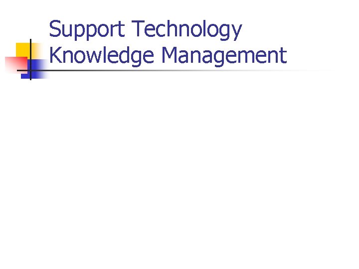 Support Technology Knowledge Management 