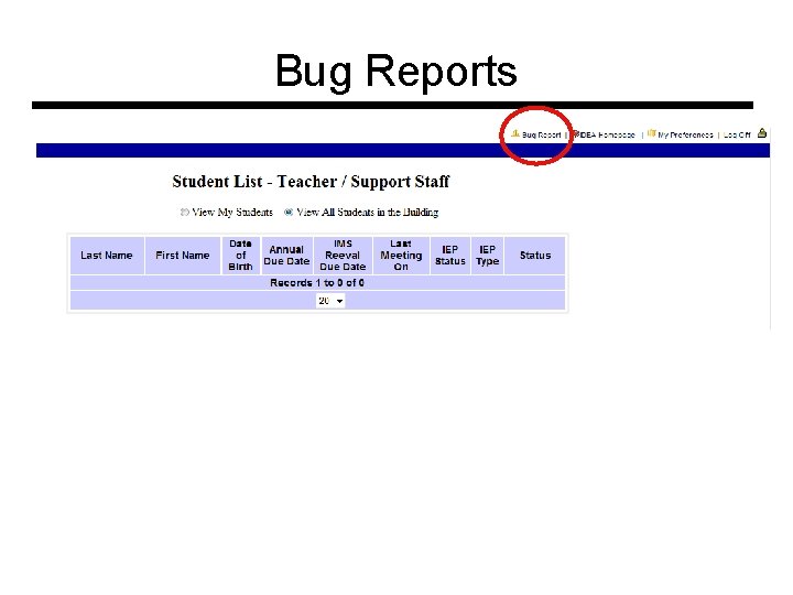 Bug Reports 