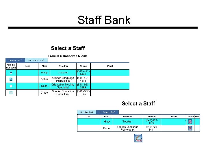 Staff Bank 