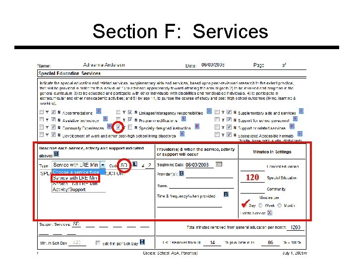 Section F: Services 120 