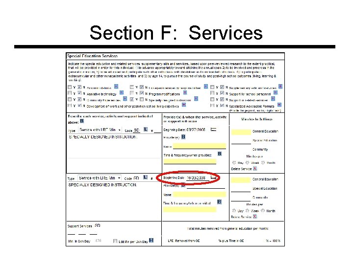 Section F: Services 