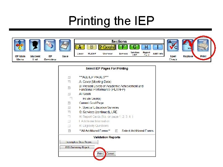 Printing the IEP 