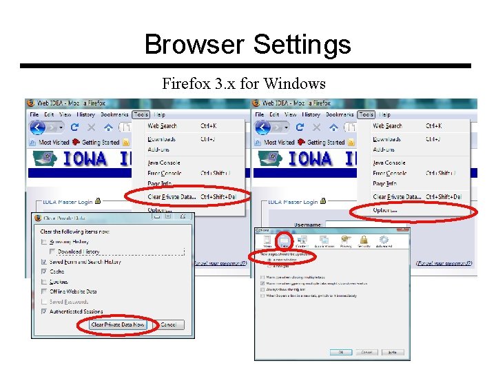Browser Settings Firefox 3. x for Windows 