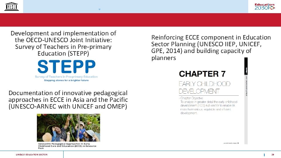 U Development and implementation of the OECD-UNESCO Joint Initiative: Survey of Teachers in Pre-primary