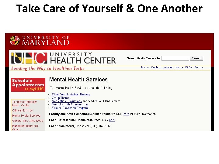Take Care of Yourself & One Another 