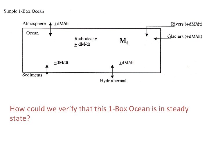 How could we verify that this 1 -Box Ocean is in steady state? 