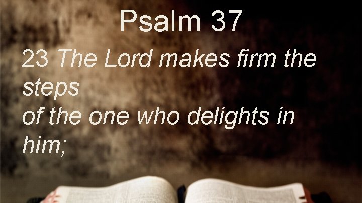 Psalm 37 23 The Lord makes firm the steps of the one who delights