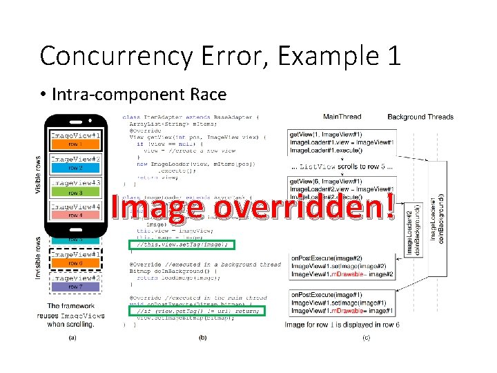 Concurrency Error, Example 1 • Intra-component Race Image overridden! 
