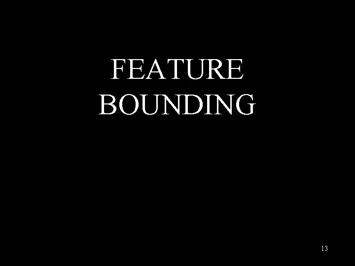 FEATURE BOUNDING 13 