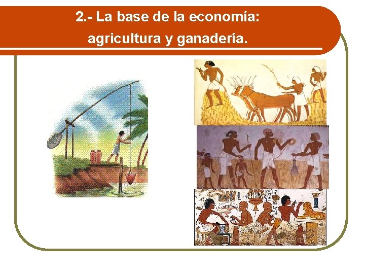 2. - La base de la economía: agricultura y ganadería. 