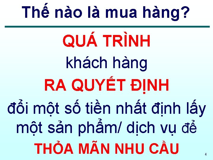 Thế nào là mua hàng? QUÁ TRÌNH khách hàng RA QUYẾT ĐỊNH đổi một