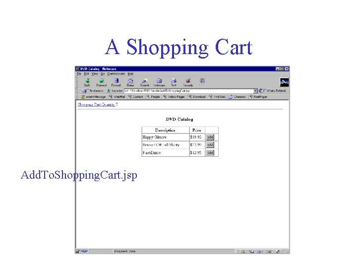 A Shopping Cart Add. To. Shopping. Cart. jsp 