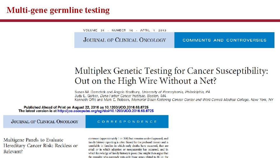 Multi-gene germline testing 