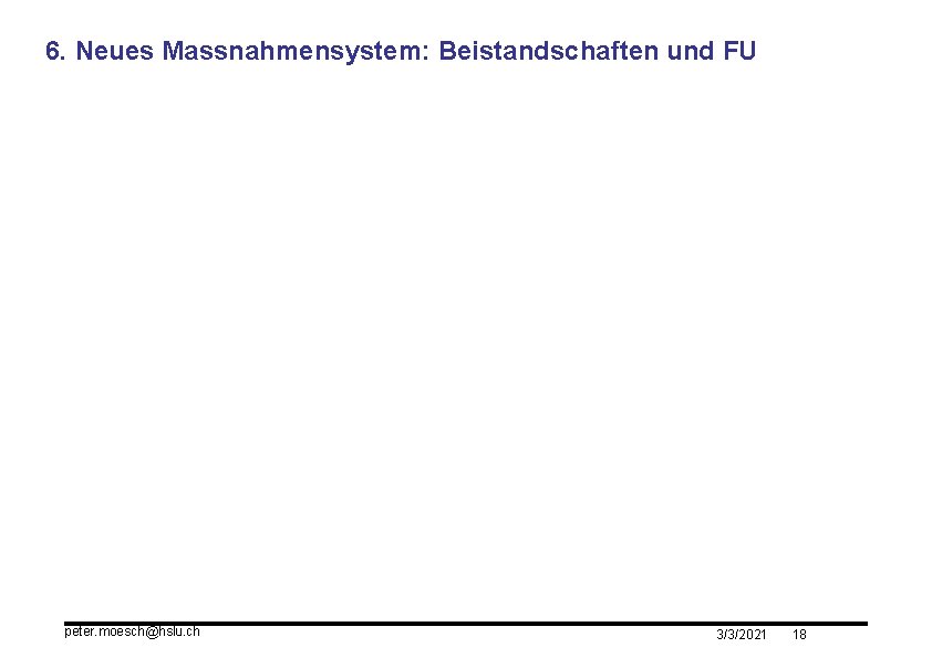 6. Neues Massnahmensystem: Beistandschaften und FU peter. moesch@hslu. ch 3/3/2021 18 