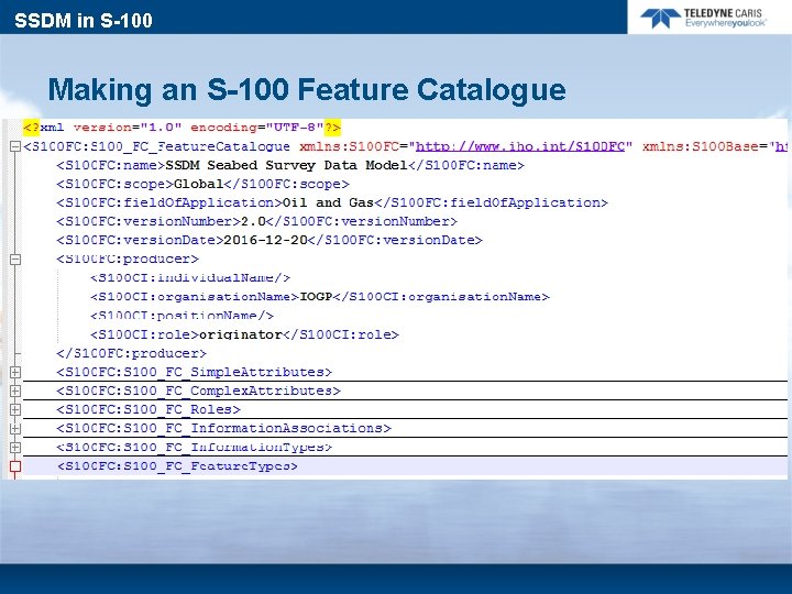 SSDM in S-100 Making an S-100 Feature Catalogue 