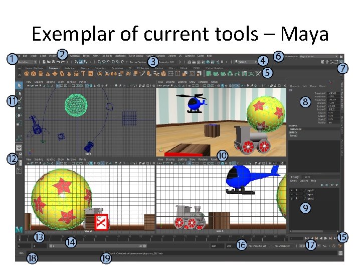 Exemplar of current tools – Maya 