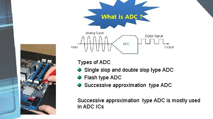 What is ADC ? What i ADC ? Types of ADC Single slop and