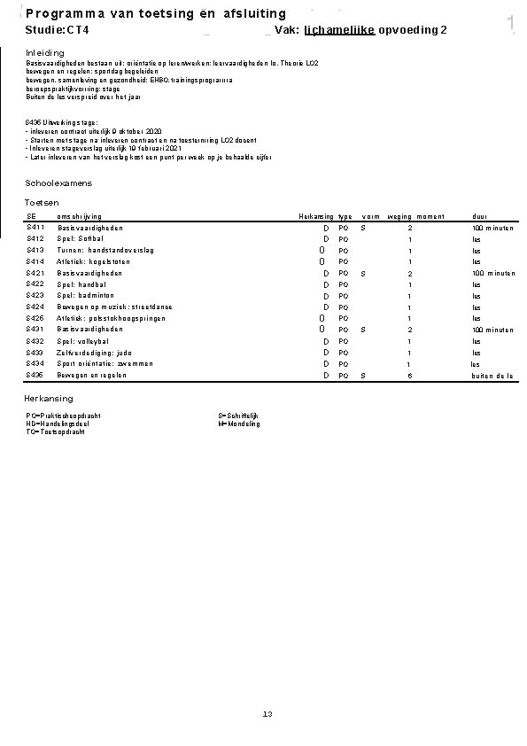 ( 1 - afsluiting Programma van toetsing en Studie: CT 4 _ - -