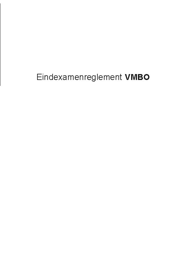 Eindexamenreglement VMBO 
